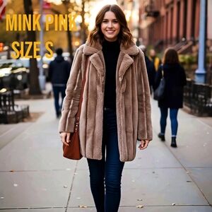 MINKPINK Cozy Teddy Faux Fur Jacket - Toffee Brown Size S